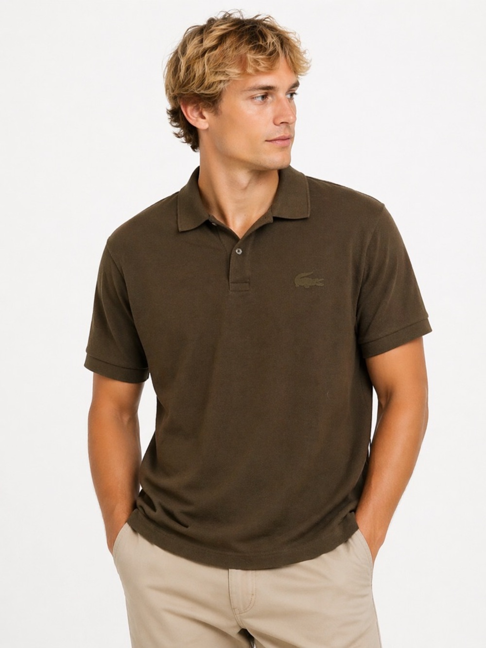 Lacoste Men's Dark Olive Pique Polo